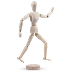 인체 목각 관절인형 예술 창작용 나무 인간 모델 마네킹, 원색, 관절 조절 가능