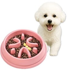 강아지 고양이 핑크색 식기 급체방지 먹는 속도 조절 슬로우 986000ea (개), 본상품