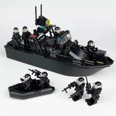경찰 순찰보트/고무보트 조립블록(8세 남아 선물), 럭셔리 순찰정 B 가방