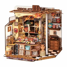 Rolife若來 手工DIY小屋藝術屋 微縮模型屋 拼裝積木 生日禮物, 1個, 亨利的巧克力店, multicolor