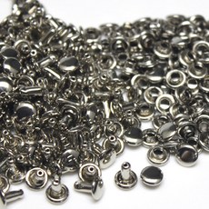 6mm 8mm 금속 더블 캡 리벳 스터드 100 세트 가죽 공예 가방 용 라운드 리벳 벨트 의류 모자 신발 애완 동물 반지 장식, 은, 6×8mm