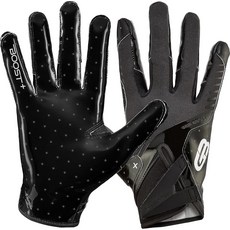 Grip Boost 축구 장갑 Solid Stealth 6.0 부스트 플러스 남성용 리시버 - 성인 및 청소년 사이즈 (솔리드 퍼플 미디엄) 120954, 단색 블랙, 1개