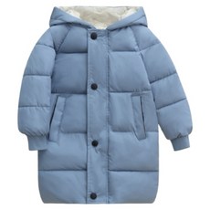 萱寶媽咪baby童裝館 韓版兒童秋冬長版羽絨外套 男童女童連帽中大童羽絨服 兒童風衣外套 素色韓系長版童裝