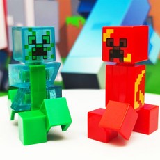 비브랜드 크리퍼듀오 마인크래프트 호환 미니피규어 라이트닝크리퍼 라바크리퍼 번개크리퍼 마그마크리퍼 호환, 1개