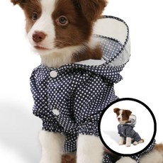 키밍 애견 강아지 우비 비옷 강아지비옷 반려동물, 블루, 1개