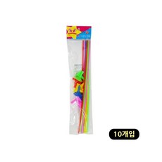 MB8 풍선 컵스틱 색상혼합 10개입 풍선막대손잡이