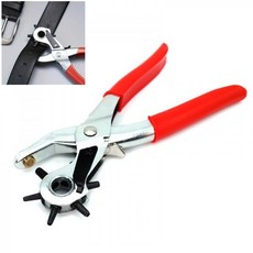 아이베란다 롤링 가죽 펀칭기 벨트 구멍 타공기, 1개, 레드