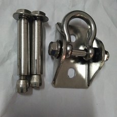 吊環 304不銹鋼屋頂旋轉固定弓型D型吊鉤秋千空中瑜伽倒吊環沙袋螺絲, 4款 弓型固定器1個+2個防爆釘, 1個