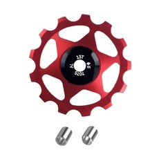 13T Steel Bearing Pulleys Bike Rear Derailleurs Jockeys Wheel Road Bike Guide Roller for Road Bike, Red