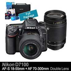 니콘카메라 D7100+18-55mm+70-300mm 더블렌즈+고속64GB메모리 +여행용가방+UV필터+리더기+청소셋 [풀세트 포함] k, 단품