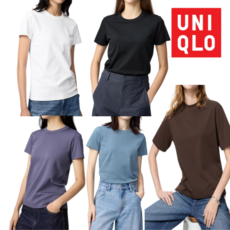 [매장정품] 유니클로 여성 크루넥T 반팔 베이직 순면100% 데일리 티셔츠