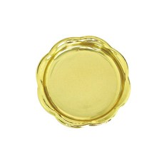 (柚子烘焙食品)金色 蛋糕托盤 蛋糕金盤 10入 圓形金盤 蛋糕底墊 蛋糕底托 底襯 底盤 幕斯底襯 內托 托盤 底托, 1個, (花形) 10入