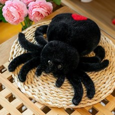 仿真蜘蛛玩偶 萬聖節毛絨玩具 搞怪布娃娃, 1個, 黑色  25cm