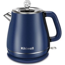 끓는 물용 전기 주전자 스테인리스 스틸 이중 벽 온수 보일러 히터 쿨 터치 자동 차단 및 끓임 건조 보호 120V1200W 1.8리터 2년 보증블루, Blue