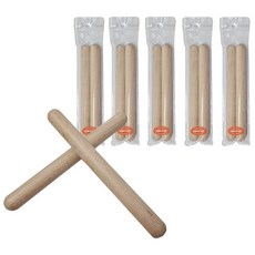 [메잌미] 원목 리듬막대 클라베 (1쌍/2입) 5개, 1세트