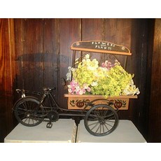 *︵House傢飾︵*鄉村復古風多功能腳踏車花器(大)手工彩繪