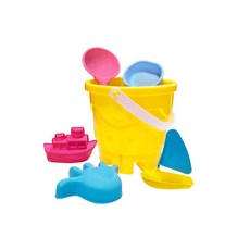 Healgenart 城堡王國6件沙灘組 沙灘桶 城堡桶 挖沙玩具組 沙灘玩具 玩砂組 夏日海灘 玩具城堡組, 1個