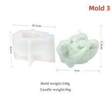 3D 레이디 바디 캔들 금형 요가 포즈 비누 향기로운 석고 에폭시 수지 만들기 DIY 홈 인테리어 수제 선물, Body Mold 3, 1개