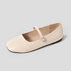 로제 스퀘어 라운드 메리제인 로퍼 플랫슈즈(1cm)