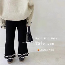 WEI' Y 童裝女童內搭褲 加絨喇叭褲 秋冬保暖一體絨長褲 韓版百搭兒童長褲