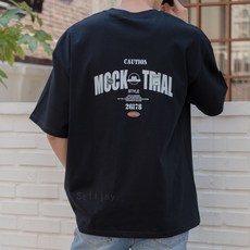 셀조이 남자 오버핏 프린팅 면 반팔 티셔츠