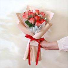 ScentBasket 錢花束 玫瑰香皂花, 0NE 漸層紅 1個, 10個