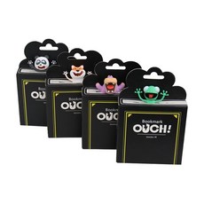 OUCH! 입체 캐릭터 책갈피 귀여운 북마크 세트, 1개, 4종 동물 조합(팬더 시바견 하마 도마뱀붙이)