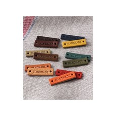 퀼트스타 이태리 미니 핸드메이드 가죽라벨 믹스, 2개, 3 다크무드