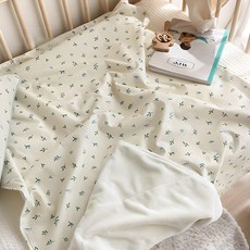 PRIELLE 超細纖維棉質嬰兒雙面毯, 葉子款