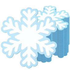 Fuutreo 눈송이 컷아웃 종이 벌크 겨울 눈송이 컷아웃 이름표 크리스마스 게시판 장식 접착제 포인트 도트 포함 학교 교실 겨울 크리스마스 파티 용품 360개, 빈 눈송이