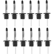 파퓨젠 6팩 주류병 파우치 주류병용 스파우트 스테인리스 스틸 올리브 오일 디스펜서 주류 파우치는 먼지 뚜껑 커버 슬라이버를 분사합니다, 실버 + 캡, 12