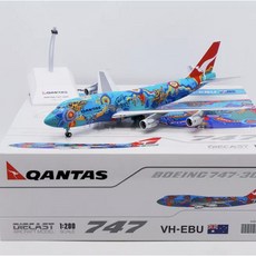JC Wings 1/200 澳航 Qantas 747-300 VH-EBU 飛機模型 XX20374, 1個