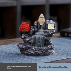 분수 폭포 미니분수대 향 버너 산 강 향수 벽난로 역류 아로마 연기 젠 향로 거치대 집 장식