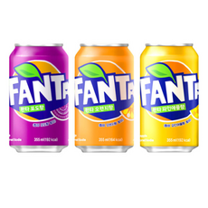 환타 오렌지 포도 파인애플 각 입, 8개, 355ml