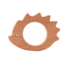 櫸木動物造型安撫牙膠 手工嬰兒磨牙棒 寶寶咬咬樂配件, 櫸木橄欖油刺蝟, 1個