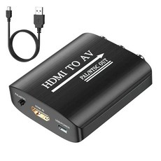 HDMI 호환 RCA 복합 컨버터 변환기 어댑터 1080P AV-HDMI 오디오 비디오 TV 박스용 USB 케이블 포함 브라켓 NTSC, HDMI TO RAC_CHINA, 01 HDMI TO RAC_01 CHINA, 1개