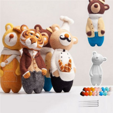성인 양모 펠트 DIY 인형 양모 펠트 초보자 키트 만들기