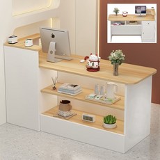 계산대 카운터테이블 미용실 네일숍 카운터 업소용 카운터테이블 120cm, 우드(우회전각)