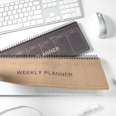 업무 스케줄러 데스크 노트 모먼트 플래너 관리 롱 형식 주간 일정표 986000ea (개), 다크