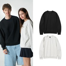 [클리어런스 특가] 1+1 [띵크] 남공용 코튼 세미오버핏 베이직 맨투맨 2종 세트