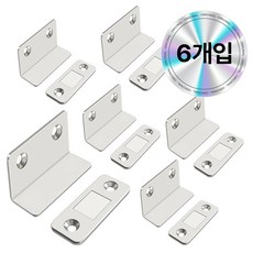 스톤락 무타공 문열림 방지 자석 도어캐치 6P, 1세트