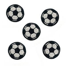 다리미로 붙이는 축구공 미니 열접착 자수 와펜 3.8 x 3.8cm 5개입, 혼합색상