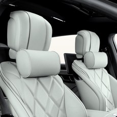 카시트 및 사무용 의자용 다푸카린 요추 지지 베개 게이밍 의자 인체공학적 메모리 폼 백 쿠션 허리 고급 가죽 등받이 회색 1팩, Grey, Headrest 2P