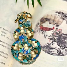 河南博物院 琺瑯鑲玉葫蘆 冰箱貼, 如圖所示