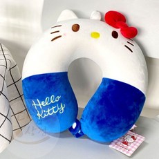 [헬로키티] 메모리폼 사무실목베개 자동차목쿠션 의자목쿠션 쇼파목쿠션, 핑크