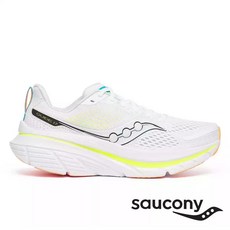 Saucony GUIDE 17 男穩定支撐運動鞋，220白/螢光，SA20936
