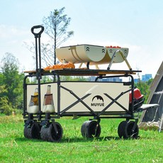 【Shark家具】慕嶽露營車小推車戶外擺攤營地車小孩可躺可坐野營車可折疊多功能, 1個, 卡綠【出口品質/加厚布料】,小號/4寸萬向輪