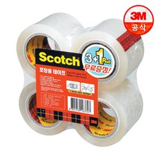 3M 소형 포장테이프 132R 리필4롤 투명, 1개