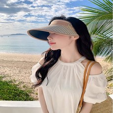 여자 고급패턴 하운드체크 여름모자 썬캡 햇빛가리개