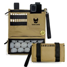 스컬독 골프 카트 파우치 카트걸이 가방 걸이형 소지품 가방 캐디용품 사이즈업, 베이지, 1개